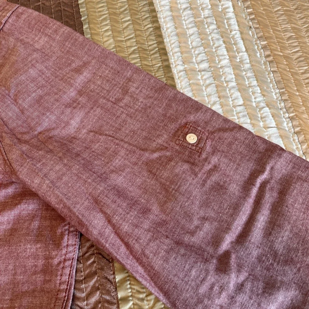 Levi s Red Chambray Shirt | Cotton Trucker, US Men s L